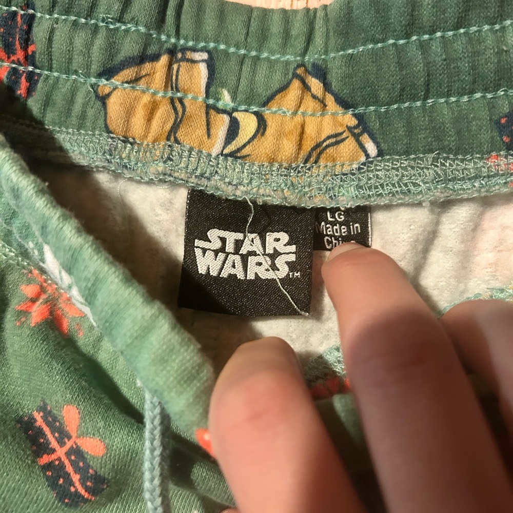 Green Star Wars Festive Print Joggers - Picture 4 of 7